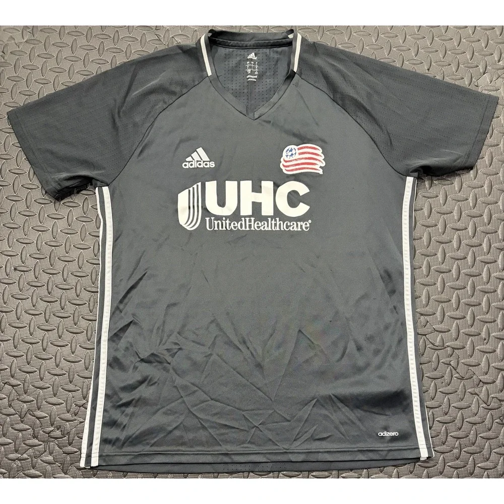 New England Revolution Jersey Large Home Blue Adidas MLS UHC REVS EUC